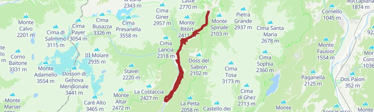 Route map: Short Route - Top Dolomites Gran Fondo